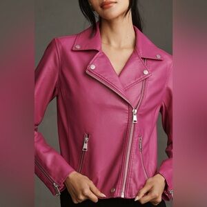 Saige- Anthropologie Pink Leather Jacket